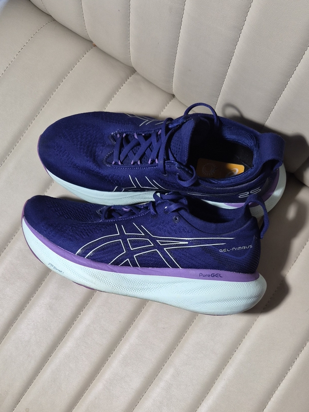 ASICS Women's Gel-Nimbus Running Shoes 9 in Deep Purple with White Accents